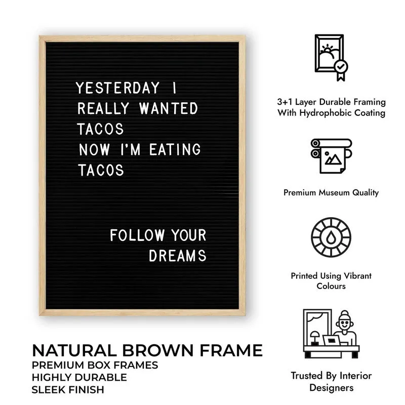 Taco Letters Archival Canvas Wall Art - Brown media 11