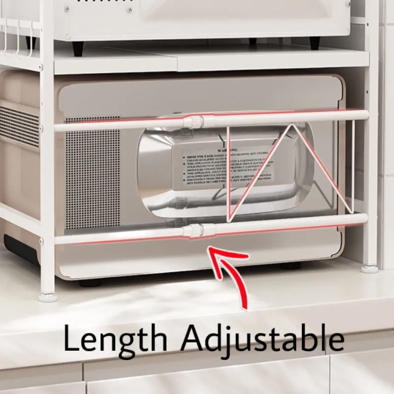Esto Expandable Carbon Steel Microwave Stand with Adjustable Shelves media 5