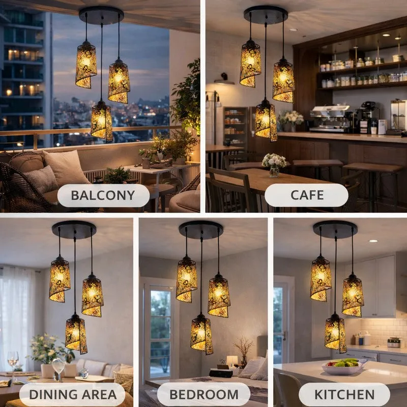 Ornate Glow Metal Cluster Ceiling Lamp media 7