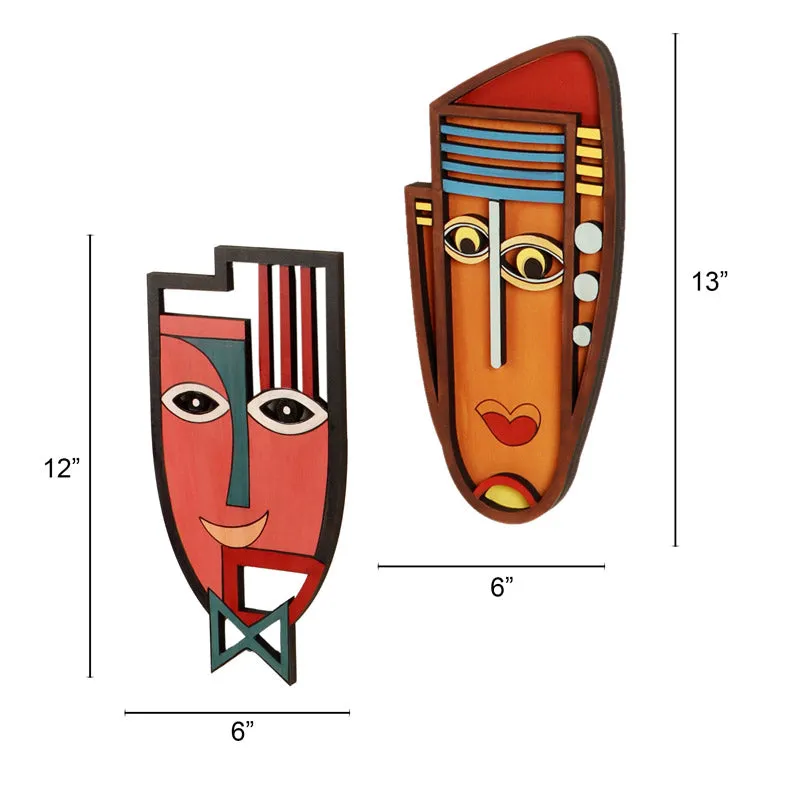 Rachelce Mask Wooden Wall Accent - Set of Two media 6