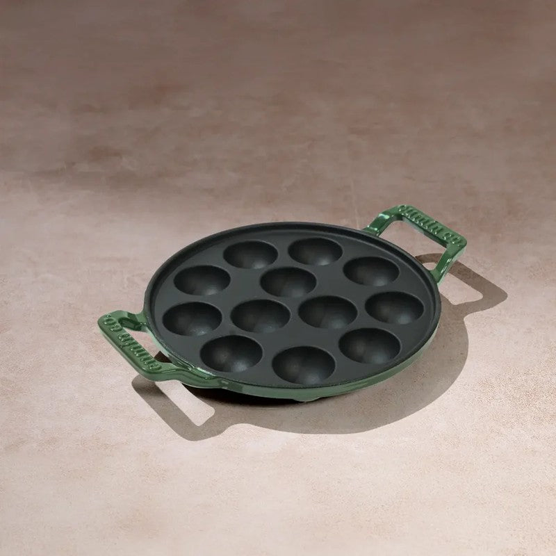 Cumin Co Enamel Cast Iron Paniyaram Pan - Green media 5