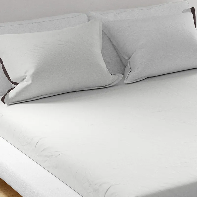 Solid Bliss Sateen Solid Cotton Bedsheet (Pearl Whilte) - 250 TC media 3