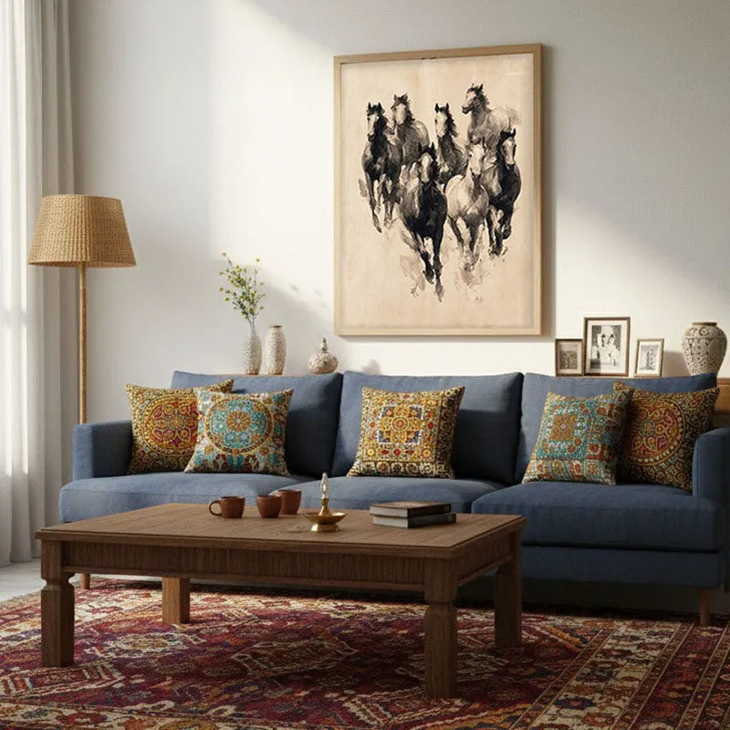 Sepia Wild Horse Wall Painting With Brown Frame media 3