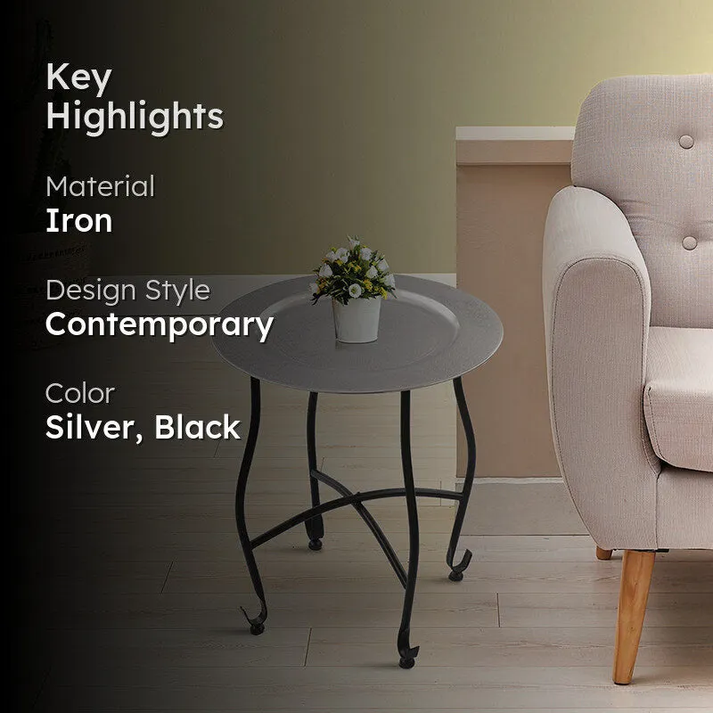 Etch Tribe Iron Side Table - Silver media 2