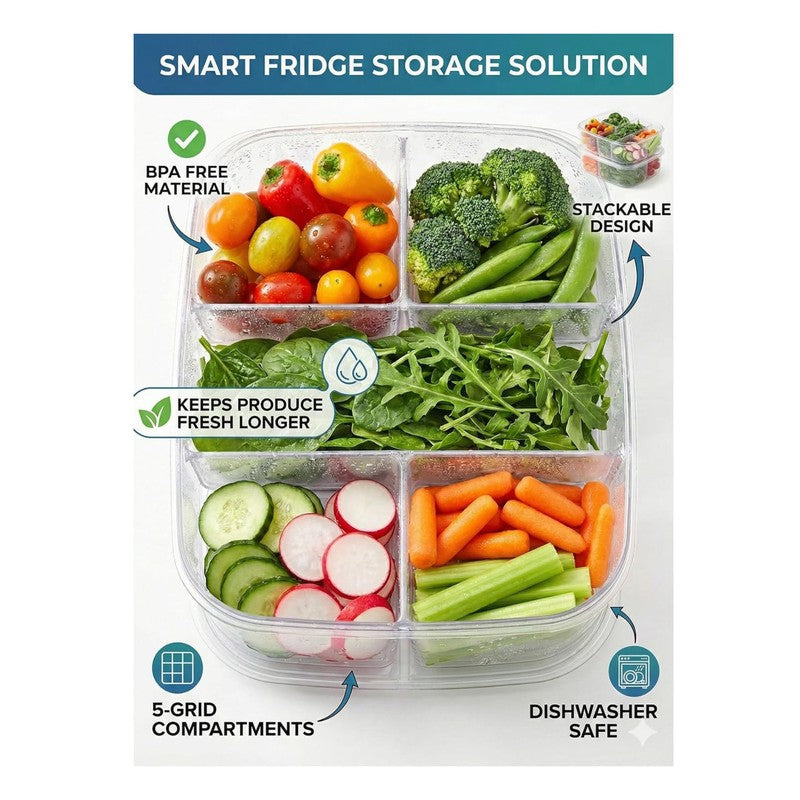 5 Grid Storage Plastic Containers - 250 mL media 6