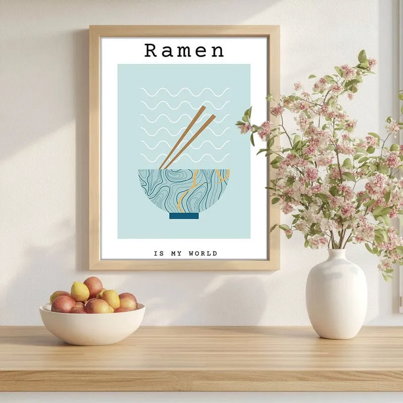 RamenBlue Archival Canvas Wall Art - Brown media 1