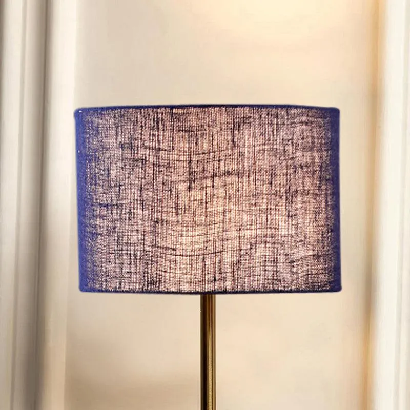 Loft Gleam Jute & Metal Table Lamp (Drum) - Blue,Gold media 3