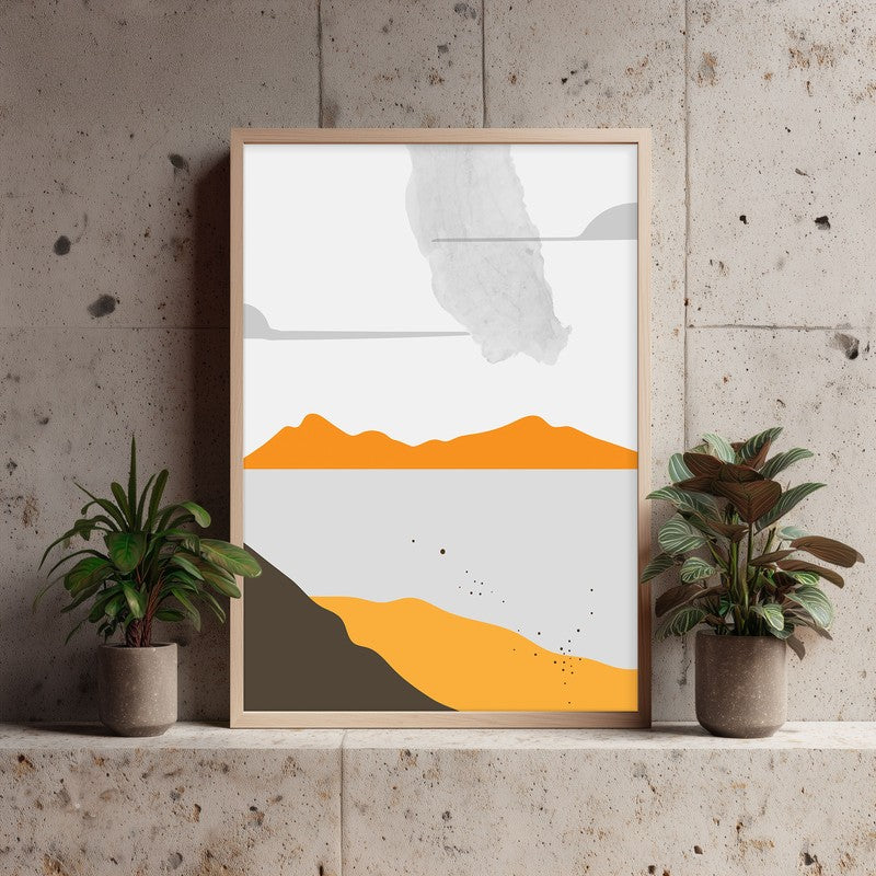 Golden Landscape Archival Canvas Wall Art - Natural Brown Frame media 4