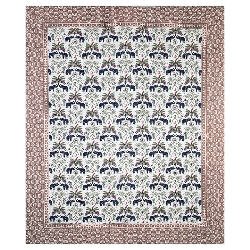 Devesha Ethnic Cotton Bedsheet s(Brown) - 144 TC media 4