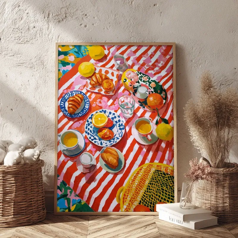 Picnella Canvas Wall Painting With Brown Frame media 3