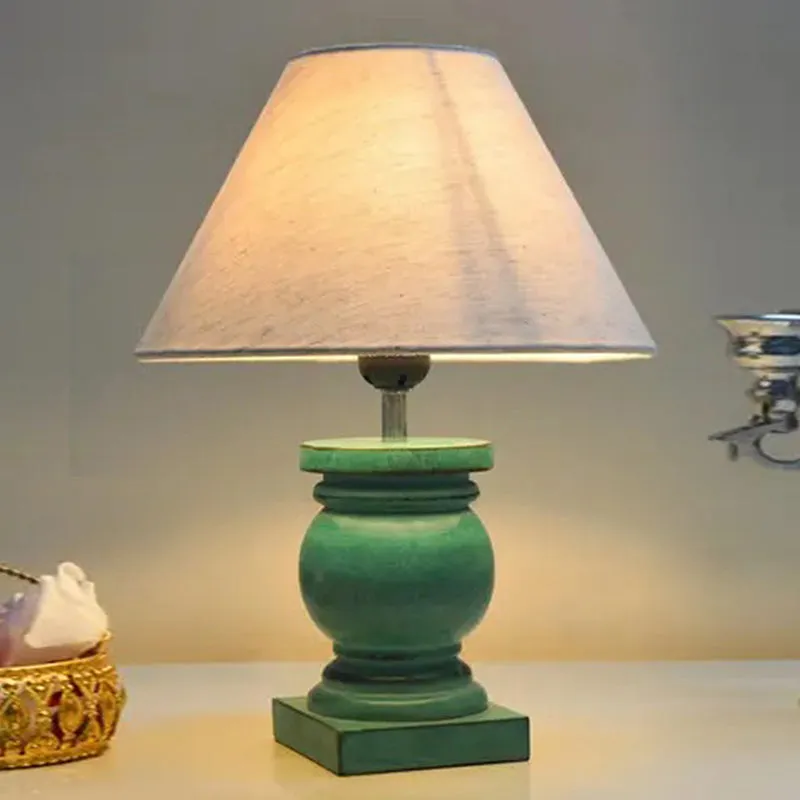 Aliora Nova Wooden Table Lamp - Ivory,Green media 1