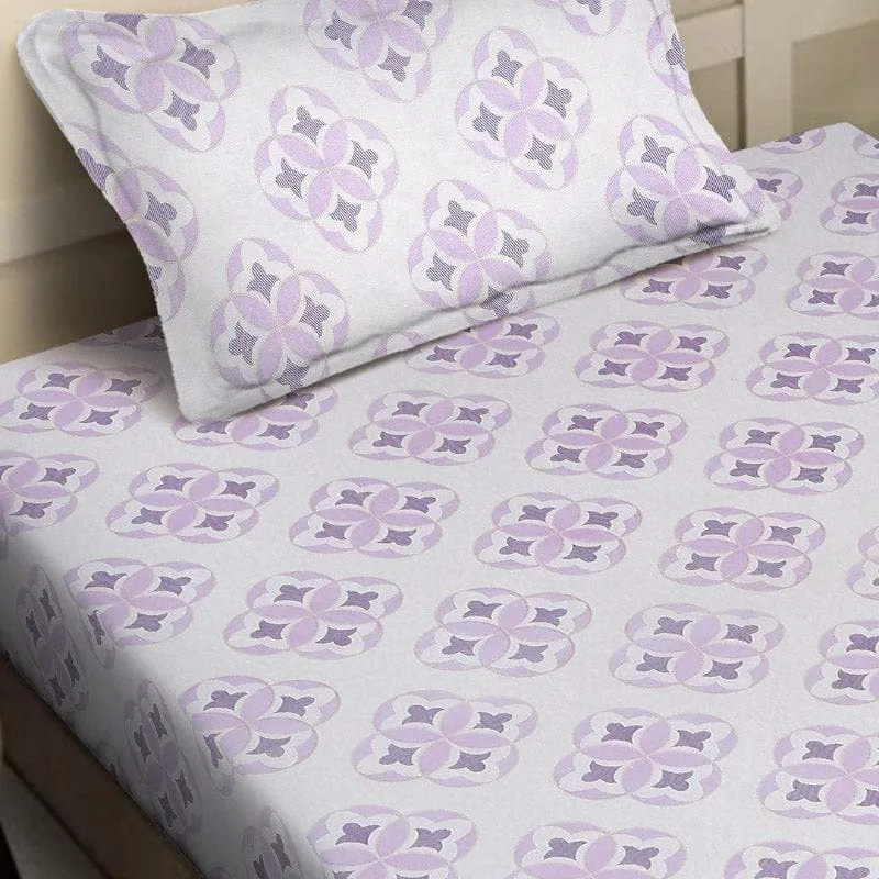 Gienna Printed Cotton Bedsheet (Purple) - 200 TC media 3