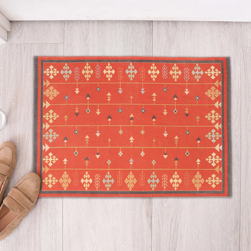 Luvira Cotton Cotton Door Mats - Red & White media 6