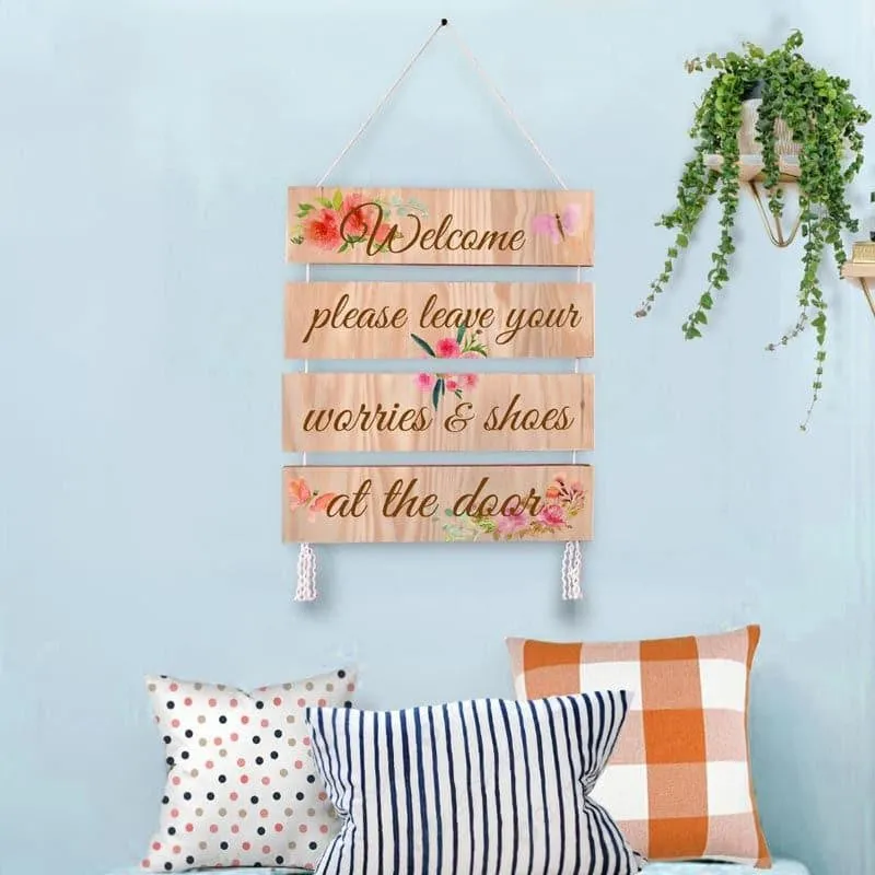Be Positive Welcome Handpainted Canvas Wall Hanging media 1