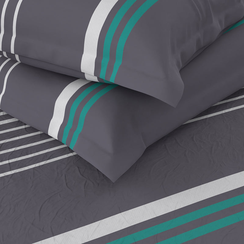 Nautica  Versailles Veil  Cotton Bedsheet (Green & Grey) - 210 TC media 5