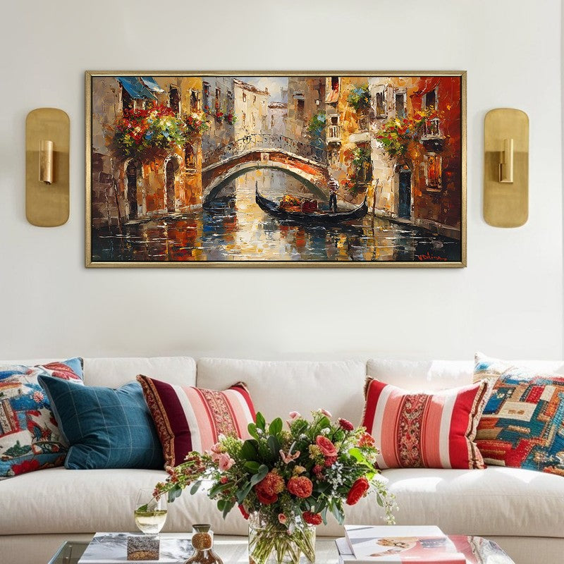 Canalway Canvas Wall Painting With Frame