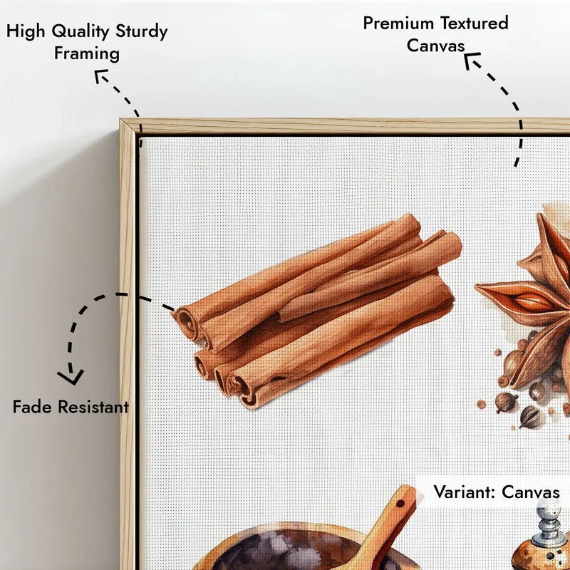 Whispers Of Spice Framed Canvas Archival Canvas Wall Painting - Natural Brown Frame media 5