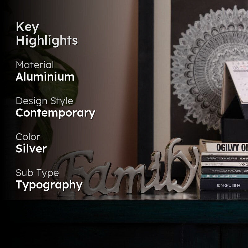 Family Forever Typography Showpiece - Silver media 2