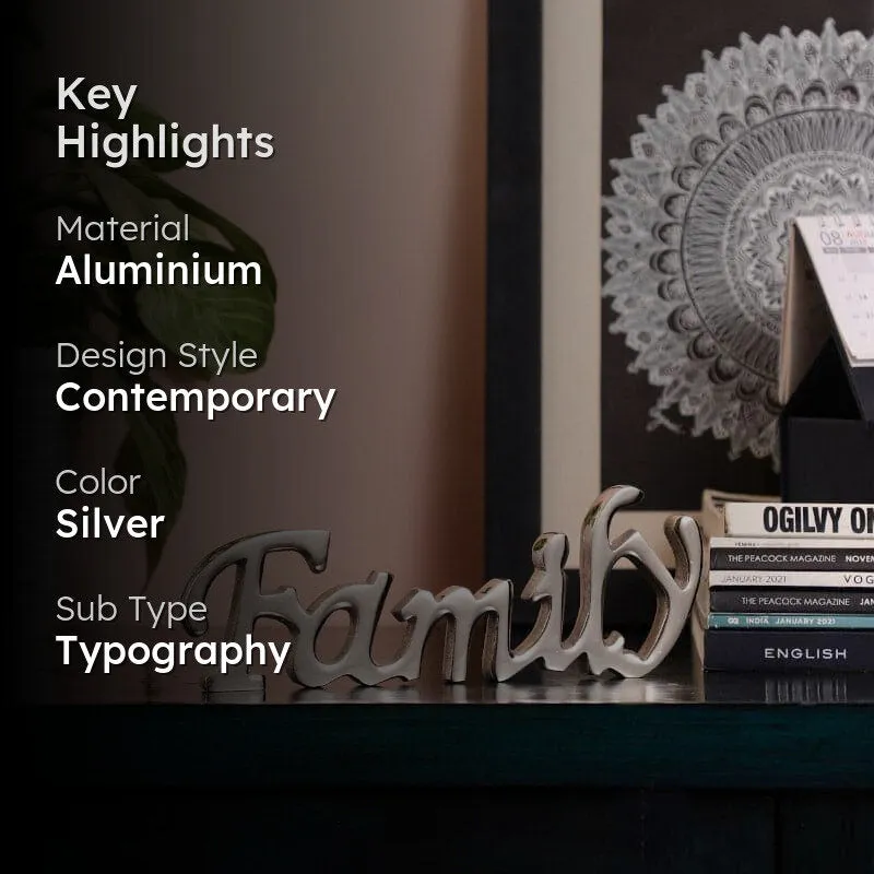 Family Forever Typography Showpiece - Silver media 2