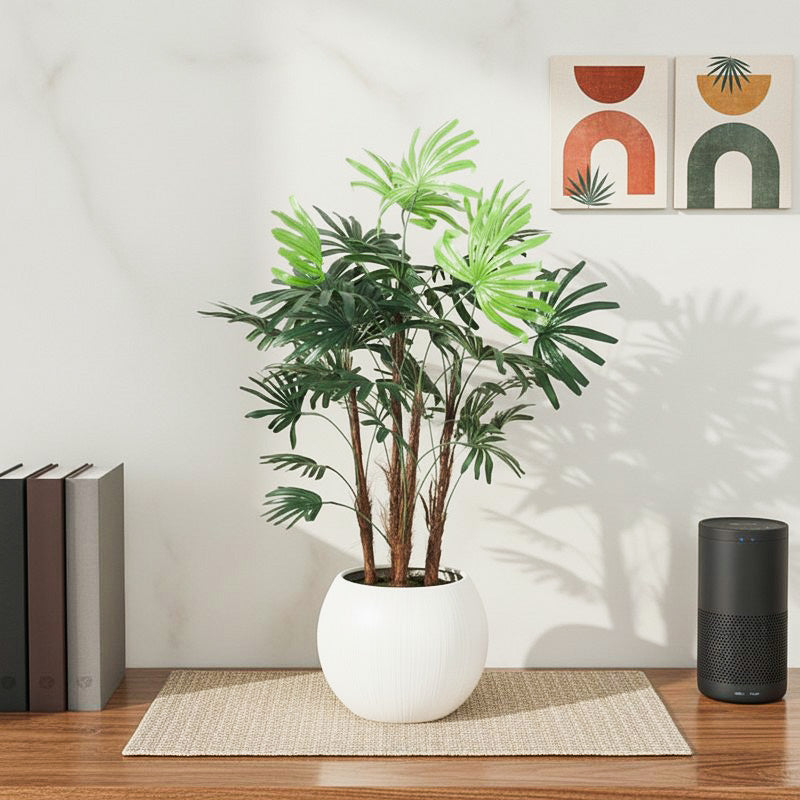 Regal Rhapis Palm Artificial Plant Without Pot - 3.1 Feet