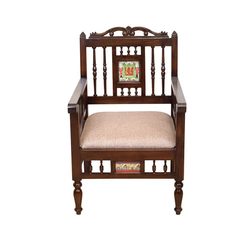 Mora Teak Wood Accent Chair media 4