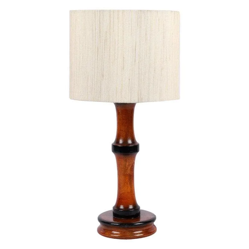 Meigar Troton Fabric Table Lamp - White,Brown media 4