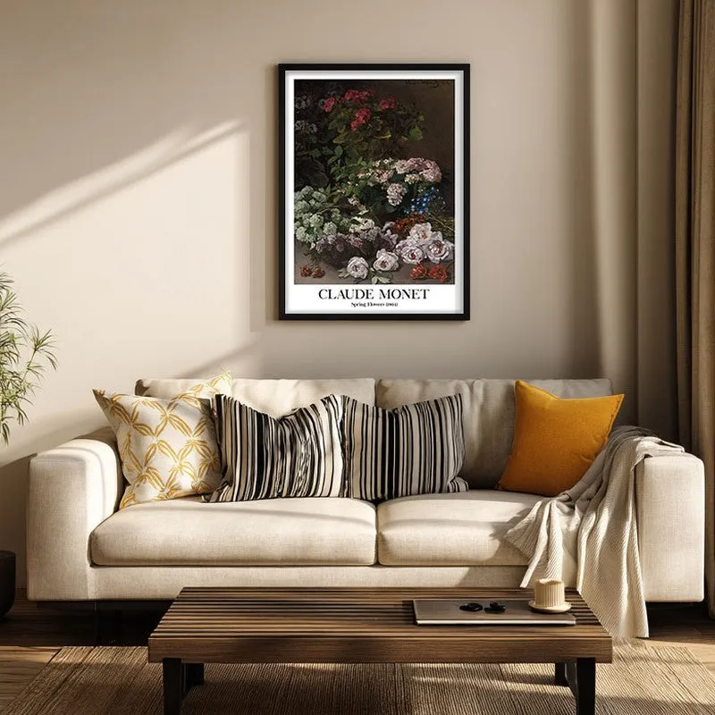 Spring Flowers France Archival Canvas Wall Painting - Black Frame media 3