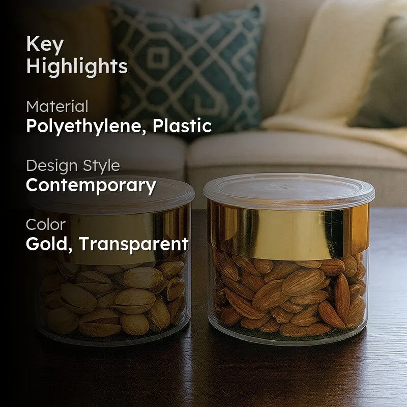 CrystalHive Container (500 mL Each,Gold) - Set Of Two media 2