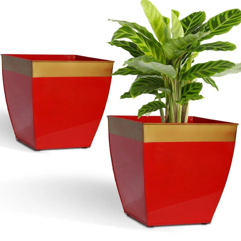 Yula Goldo Planter (Red) - Set Of Two media 3
