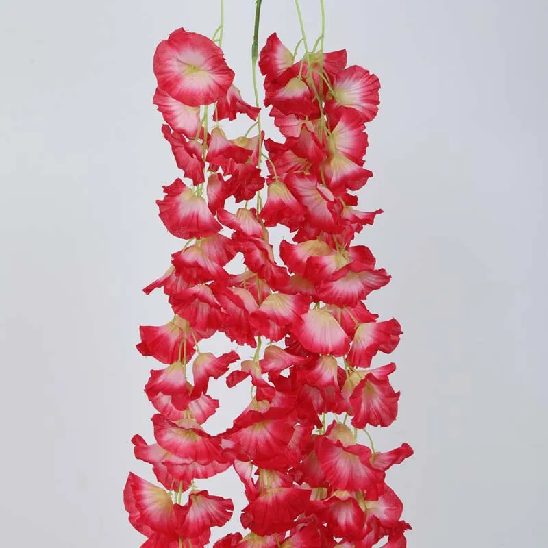 Faux Lush Hanging Morning Glory Plant (Red) - 2.8 Feet media 3