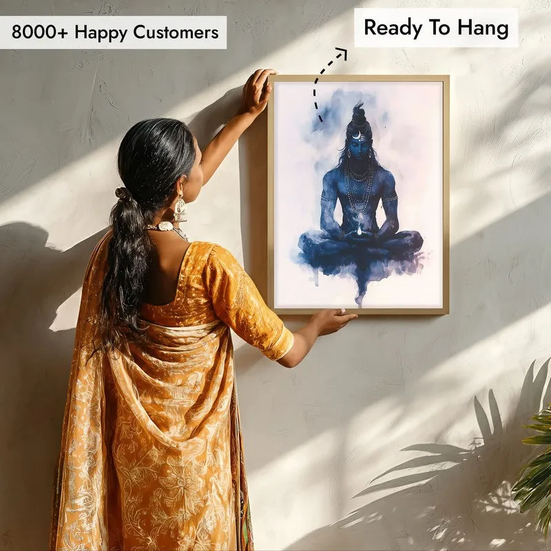 Divine Chandra Chooda Spiritual Archival Paper Wall Painting - Natural Brown Frame media 7