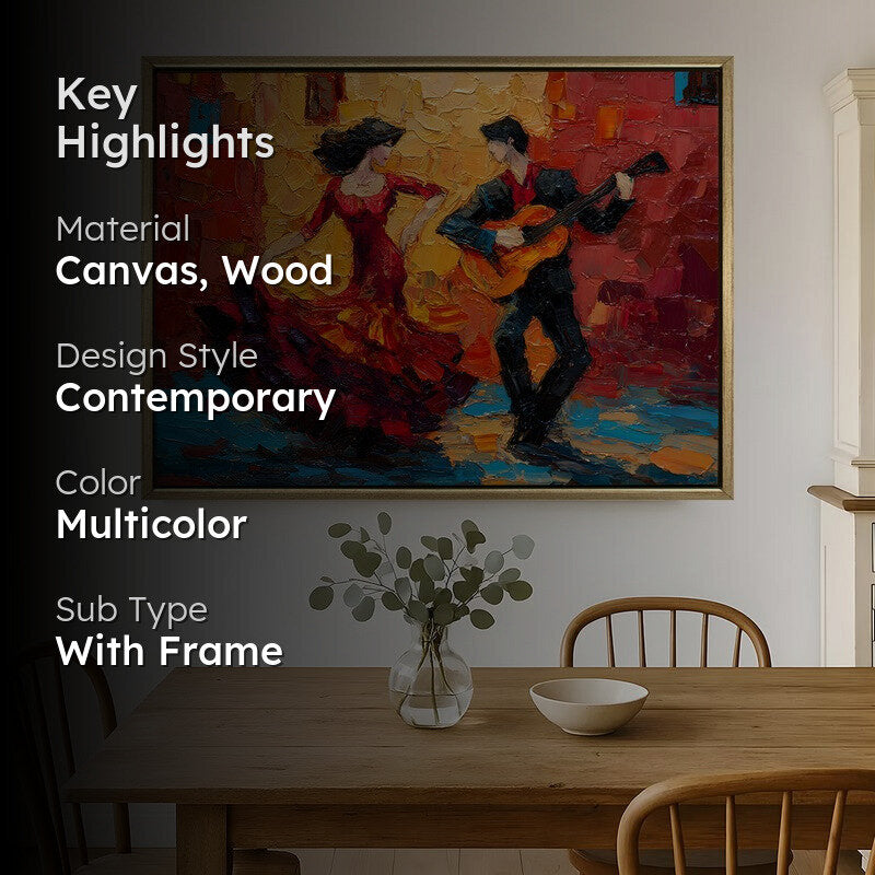 Dance Fire Canvas Wall Painting With Frame media 2