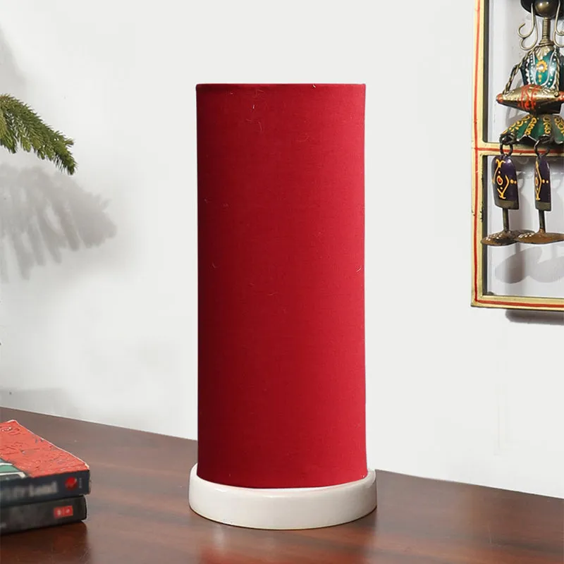 Esto Tower Wooden Table Lamp - Red,White media 4