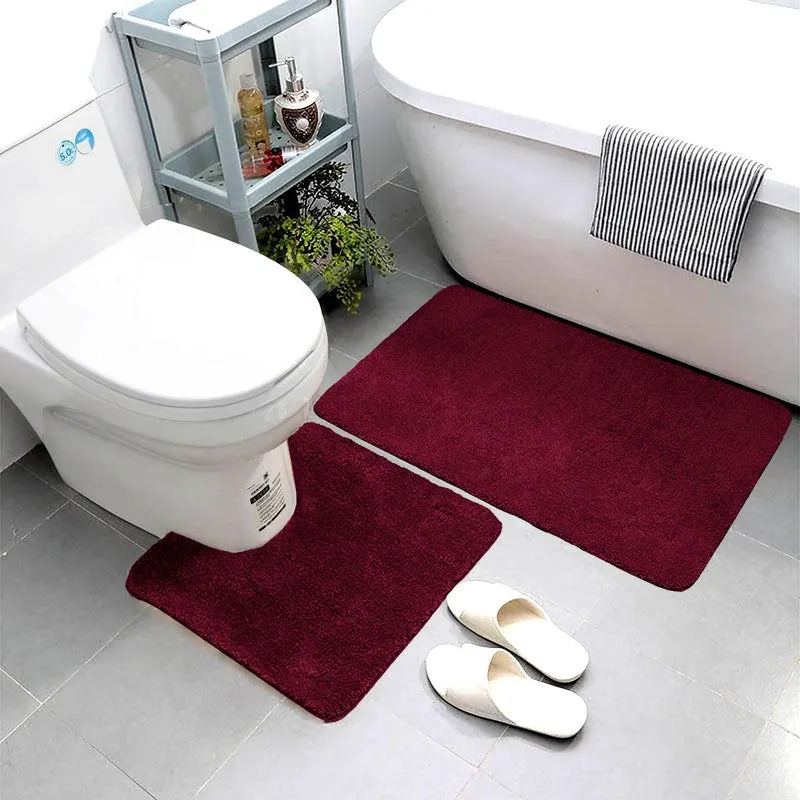 BathEase Anti Skid Bath Mats (Red) - Set of Two media 4