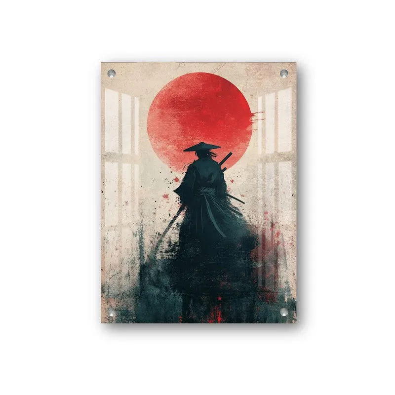Crimson Moon Samurai Acrylic Wall Art media 3