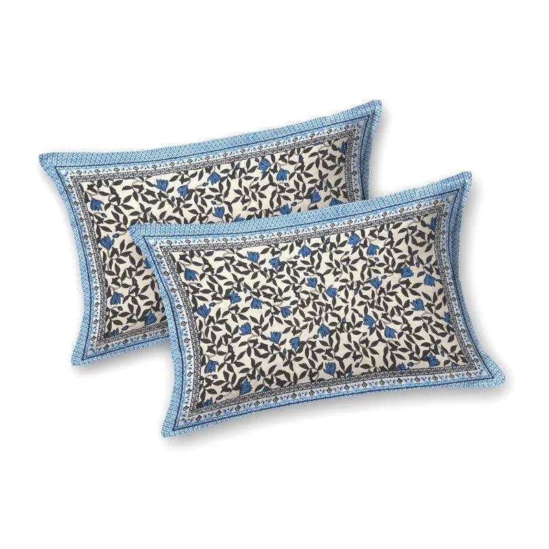 Shapeel Cotton Bedsheet (Blue,Brown) - 240 TC media 4