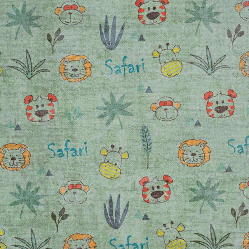 Doodle Zoo Kids Polyester Anti-Skid Carpet - Green media 4