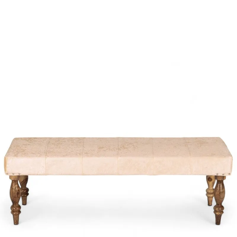 Alvyn Sheesham Wooden Bench - Beige media 3