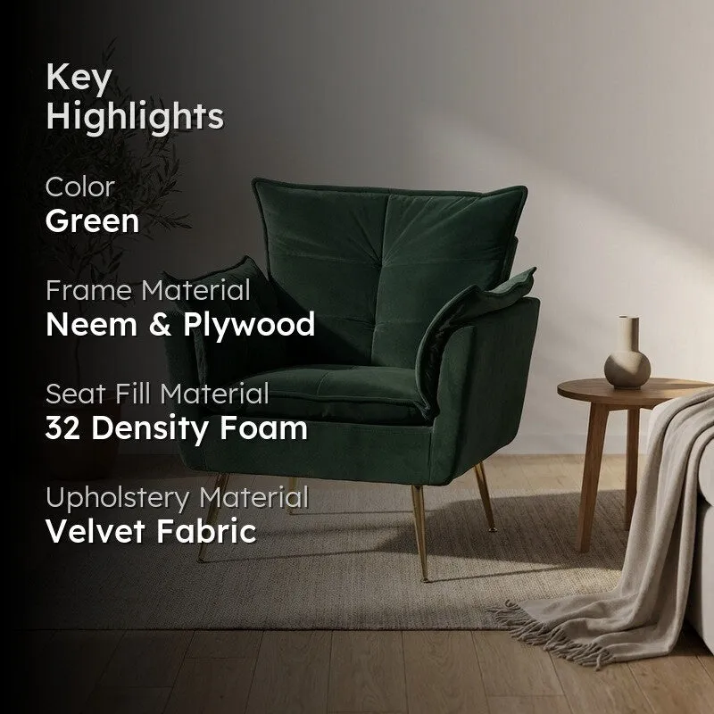 Contura Neem Wood Accent Chair - Green media 2