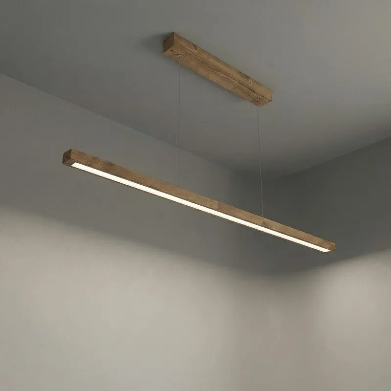 Helia Linear LED Wooden Ceiling Lamp - Brown media 6
