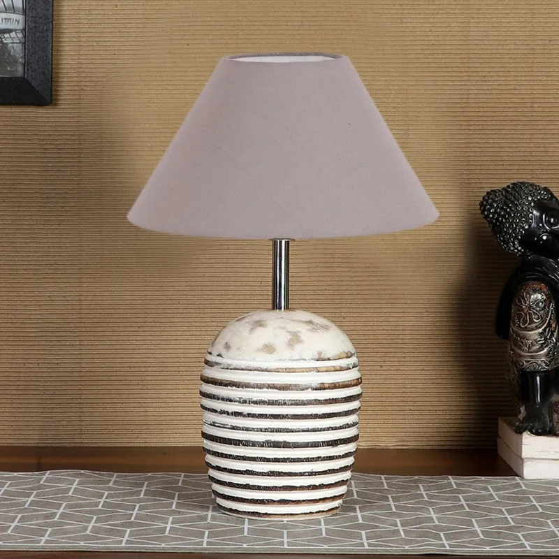 Lumexa Cotton Table Lamp With Wooden Base - Grey media 4