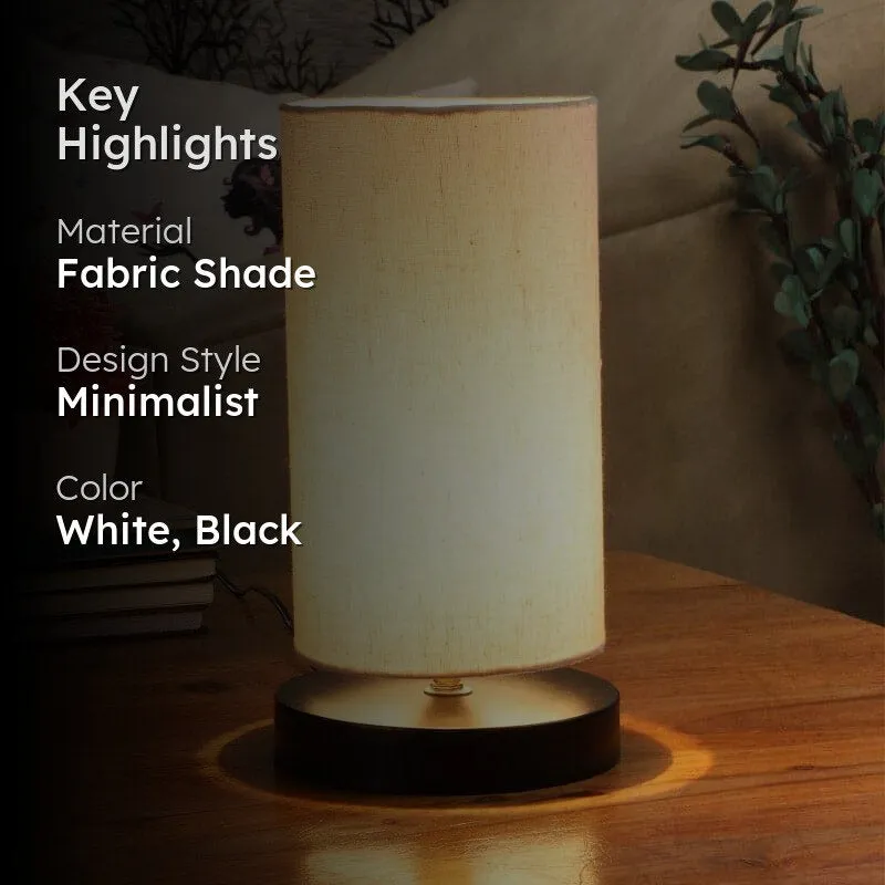 Marama Torine Fabric Table Lamp - White,Black media 2