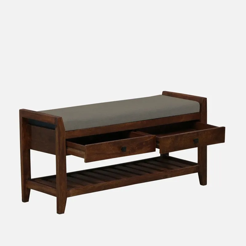 Harbor Nest Mango Wood Shoe Rack - Grey media 4