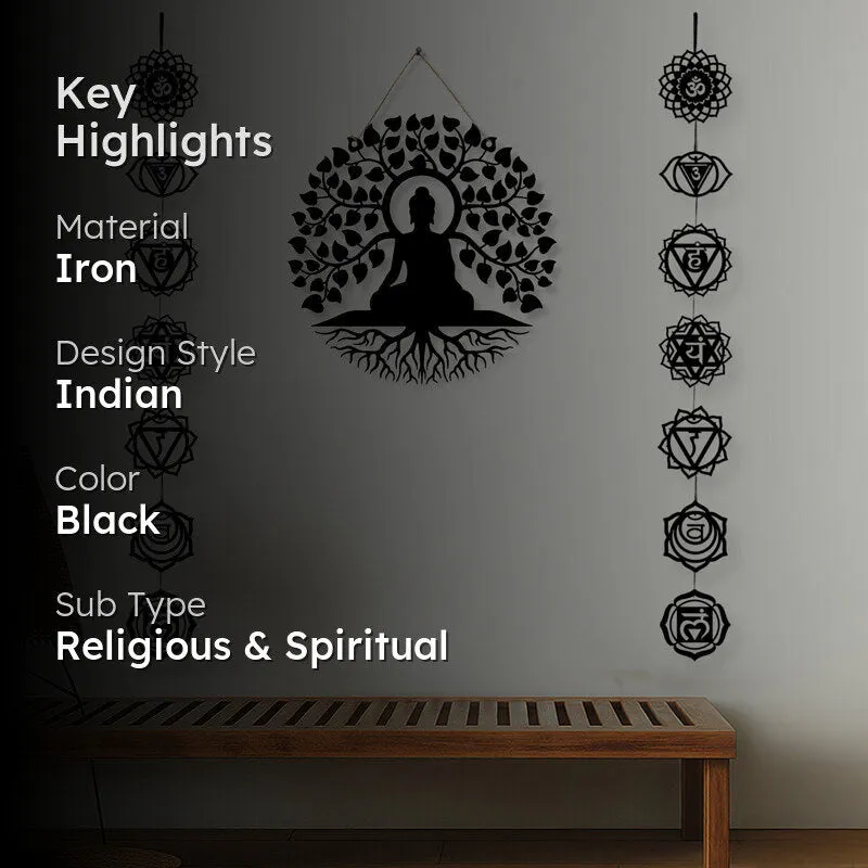 Bodhisatva and Seven Chakras Iron Wall Accent - Set Of Three media 2