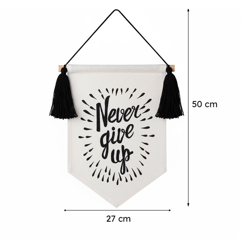 Never Give Up Banner Fabric & Wool Wall Accent media 6