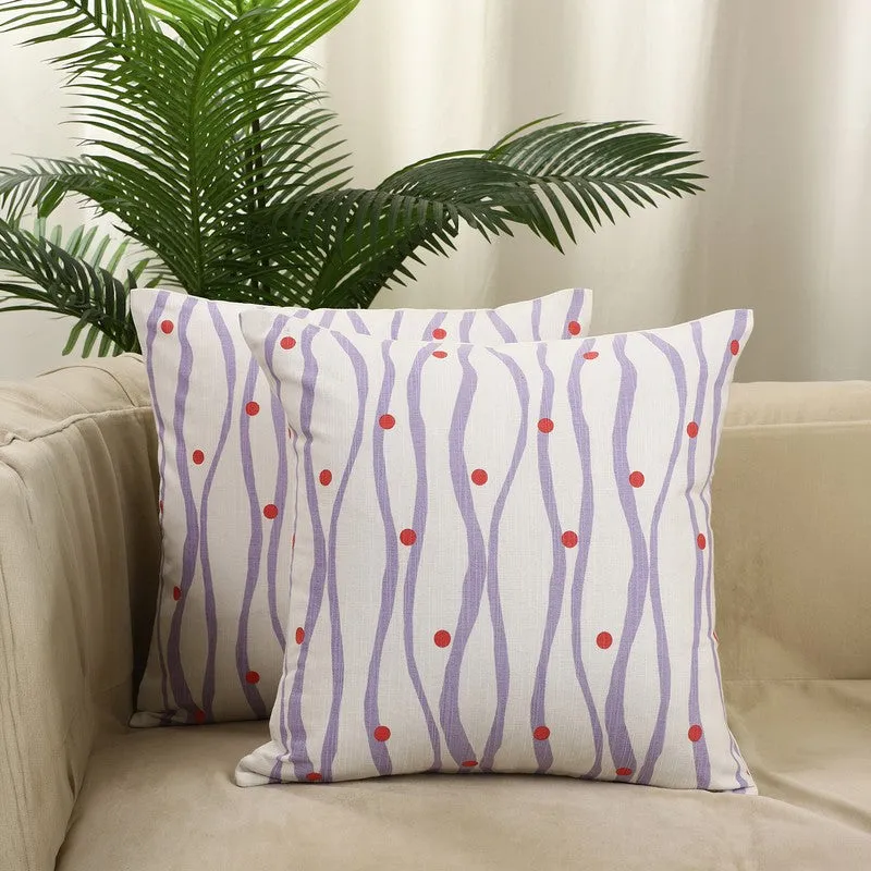 Artwave Cotton Cushion Cover (Purple) - Set of Two media 1