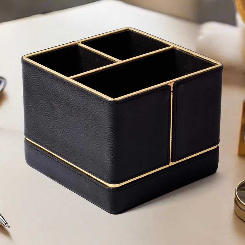 Ceastra Faux Leather Desk Organizer - Black media 1