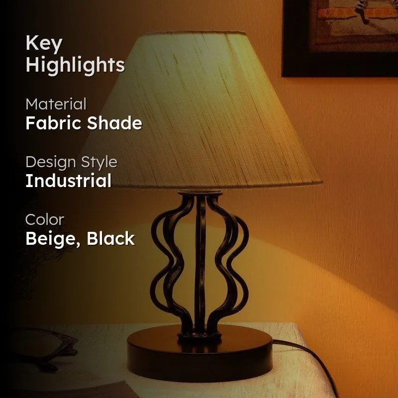 Iggly Wiggly Fabric Table Lamp - Beige,Black - 2
