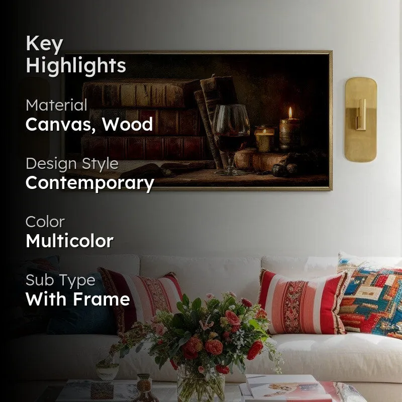 Bookward Canvas Wall Painting With Frame media 2