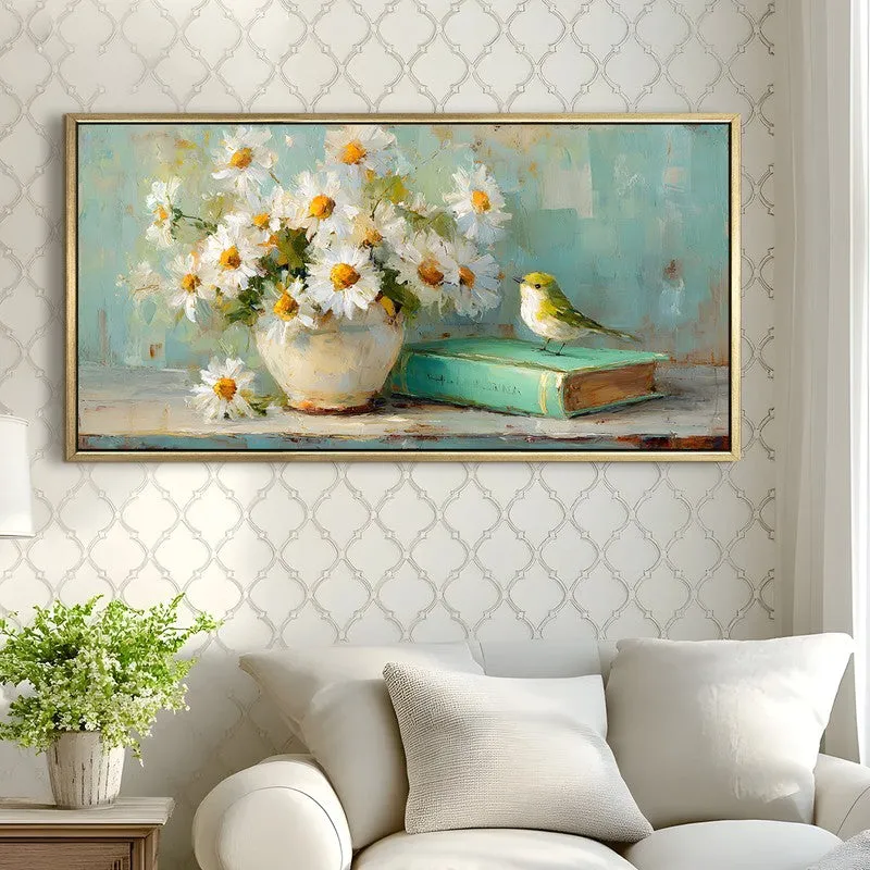 Pastel Poetry Canvas Wall Painting With Frame media 4